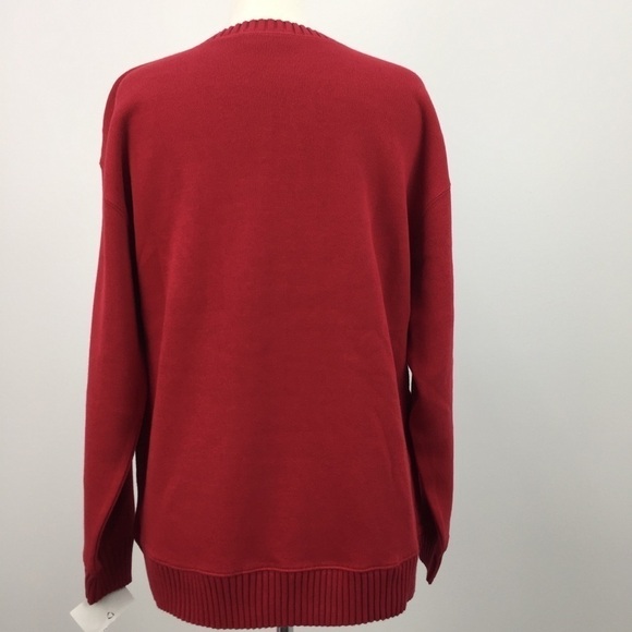 Liz Claiborne Red Crew Neck Cotton Sweater sz M - Picture 5 of 11
